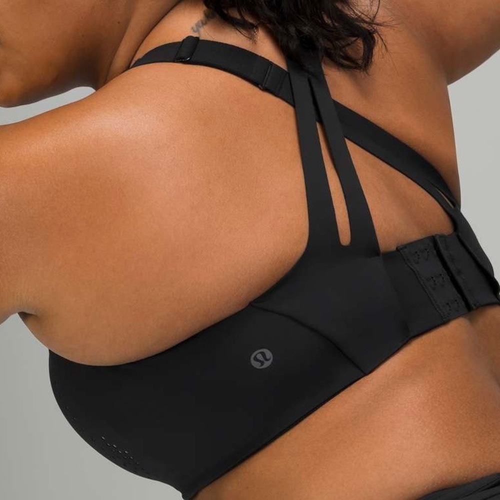 Lululemon AirSupport High Support Sports Bra Black Asphalt Grey 36DDD